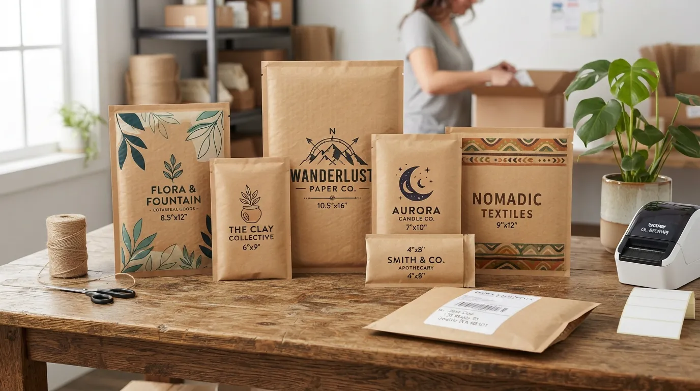 custom printed kraft bubble mailers